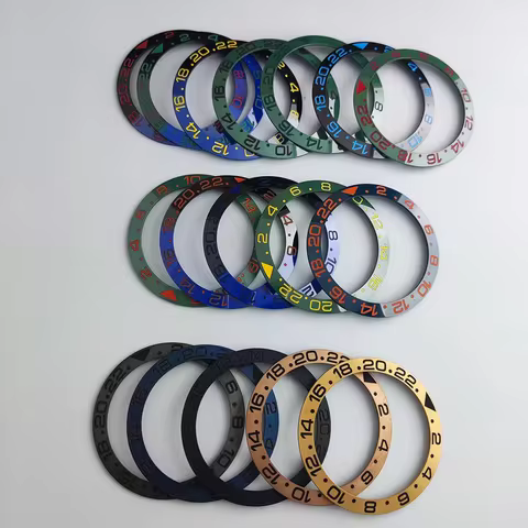 38*30.7mm Sloping GMT No Luminous Ceramic Bezel Insert Divers Watch Replacement Men Various Watch Ac