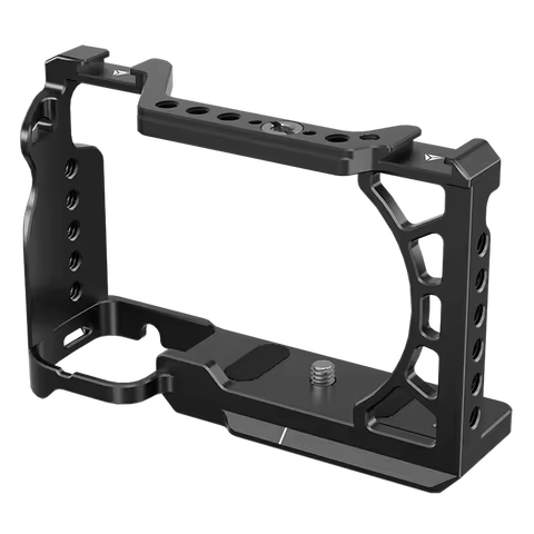 FEICHAO A6500 Camera Cage Stabilizer Rig Cold Shoe Mount 1/4 3/8" Screw Holes for Sony A6000 A6300 A