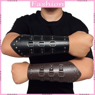 NAV Medieval Armor Men Cosplay Arm Warmers Lace-up Vintage Pirate Knight Gauntlet Wristband Bracer A