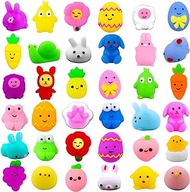 DULEFUN 36pcs Easter Mochi Squishy Toys, Easter Squeeze Fidget Toys Bunny Egg Stress Relief Toys for Kids Easter Basket Stuffers Fillers Classroom Prize Supplies Party Gifts Favors