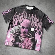 Men's Summer Casual Pink Black Grey Gray Cash Vibes Money Dollar Bills Masked Figure Camera Flash Fi