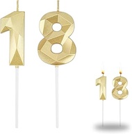 Bomtop 18th Birthday Candle, 1 Year Number 8 Candle, Children's Adult Birthday Candles, 3D Digital C