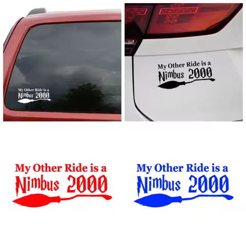 Nimbus 2000 Bumper Sticker - Waterproof Vinyl Decal for Harry Potter Fans, Wizard Car Accessory