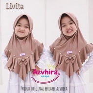 LIVITA ORI children's hijab by Azvhira kids pearl ribbon headscarf