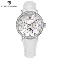 PAGANI DESIGN PD-1789 Diamond Womens Watch Stainless Steel Leather Wrist Watch for Women Luxury Wate