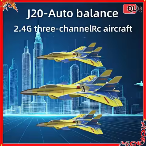 RC Aircraft KePaQi J20 2.4G Radio Control Glider Remote Control Fighter Plane Shock-resistant magic 