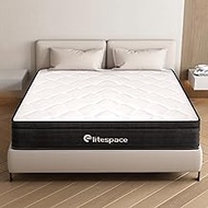 elitespace Queen Size Mattress,10 Inch Grey Memory Foam Hybrid Queen Bed Mattresses in a Box,Individual Pocket Spring Breathable Comfortable for Sleep Supportive and Pressure Relief, CertiPUR-US.