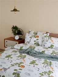 松林喵  單人雙人床單/床包 手繪貓咪40支純棉床品 枕套被套另購