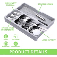 H0169 Cutlery Storage Tray Expandable Drawer Organizer Bekas Simpan Garpu Sudu