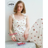 Little Rabbit Grocery Shop Japan Gelato pique Super Sweet Strawberry Print Piping Home Pajamas Set