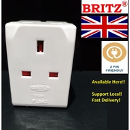 (SG Seller) Britz 3 Way Multi Adapter Socket Light|Direct Plug in Adaptor, Singapore Safety Mark
