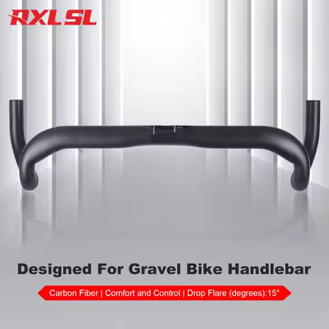 Carbon Gravel Bike Handlebar 31.8mm Drop Bent Bar Cyclocross Road Bicycle Handlebars Drop Flare 15° 