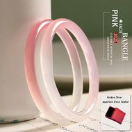 Original Agate Chalcedony Jade Bangle Bracelet Design Summer Elegant Bracelet with Gift Box Authenti