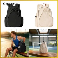 Gepnoo Tennis Bag Backpack Racket Compartment Drawstring Design Minimalist Style Padded Shoulder Dur