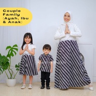 NMJ130 - Baju Batik Couple Keluarga Pria Sarimbit Wanita Dress Brokat