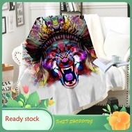 Maglagay ng popular na kumot wolf tiger motorcycle na may 3D digital print double-layer kumot lunch 