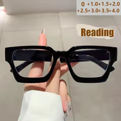 New Square Thick Rim Glasses Frame Fashion Personality Glasses Retro Trendy Reading Glasses 8542