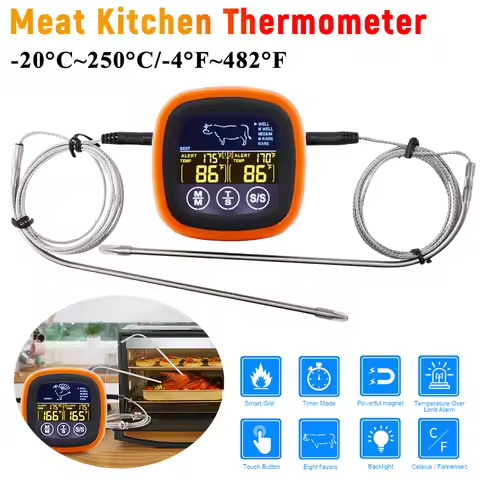 Digital Meat Kitchen Thermometer Timer Mode Waterproof Steak BBQ Timer Cooking Tools Kitchen Meat Pr