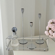 Nordic Style Silver Candle Holder Romantic Dinner Western Dining Table Decoration Valentines Day Pro