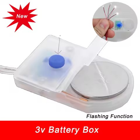 1pc 3V Battery Box 3Modes CR2032 Button Coin Cell Battery Socket Holder Case Cover with On-Off Switc