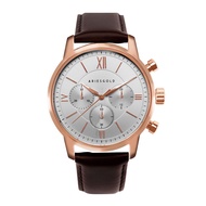ARIES GOLD URBAN ETERNAL ROSE GOLD STAINLESS STEEL G 1027 RG-S BROWN LEATHER STRAP MEN'S WATCH
