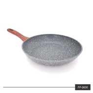 KH FP0630 WOODEN FRY PAN INDUCTION 20 CM TEFLON MARBLE WOODEN INDUCTION FRYING PAN PAN PAN