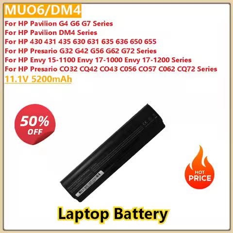 New High Quality 10.8V 5200mAh Laptop battery MU06/DM4 for HP/Compaq HSTNN-181C/Q61C/Q62C/CBOW/IB0N/