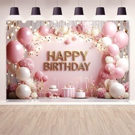 3D Rose Gold Happy Birthday Banner Balloon Birthday Backdrop Birthday Party Needs Party Decorations 