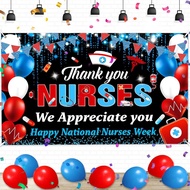 5X3FT Nurse Appreciation Week Banner Decorations Backdrop Thank You Nurses We Appreciate You Happy N