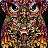 Layangan burung hantu bali print jumbo model barong