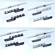 3d ABS Black Logo Turbo 4MATIC Emblem Car Fender Badge For Turbo 4matic Sticker Accessories