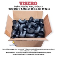 BUSINESS PACKAGE CONTENTS 100 PCS Large 20 MM L-Shaped Elbow Socket Visero VKS-02 Black White VKS-02