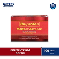 Unilab Medicol Advance 200 mg 100 capsules - For the Relief From Headache Migraine Toothache Dysmeno