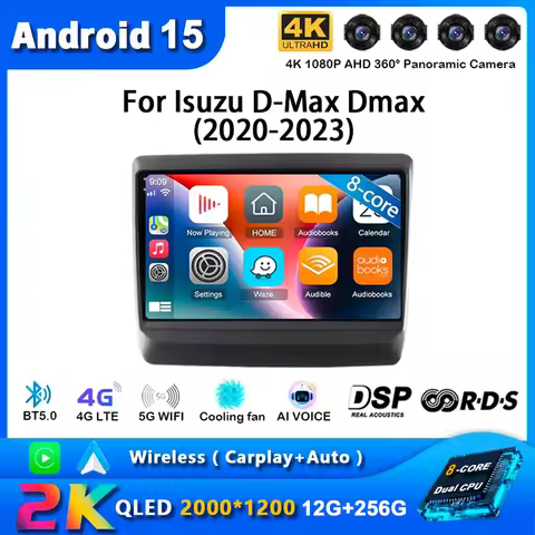 Android 15 Carplay Car RadioFor Isuzu D-MAX DMAX 2020 2021 2022 2023 Navigation GPS Multimedia Playe