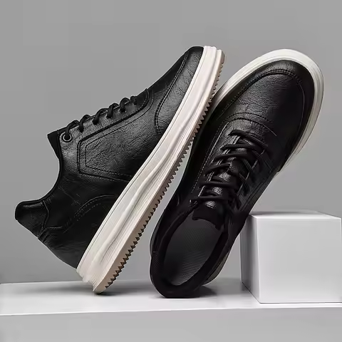 Genuine Leather Men Sneakers Fashion Casual Shoes Non-Slip Man Walking Shoes Leisure Walk Treking Fo