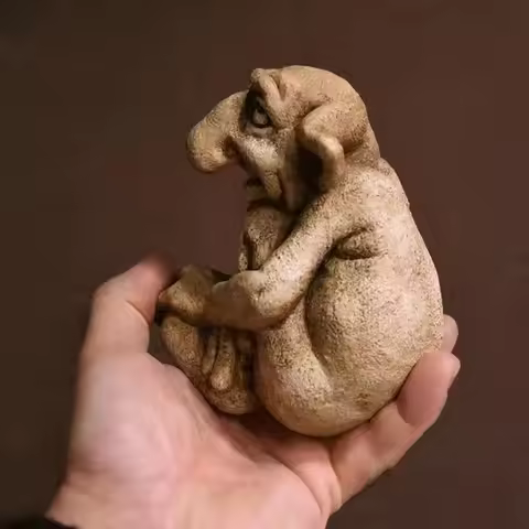 1pc 13cm Gothic Troll Sculpture Cast Stone Gothic Troll Sculpture Stone Statue Statue Garden Ornamen