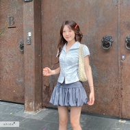 Ryuchi Top - Women's blouse, V-neck shirt with symmetrical button design nhien.official BA491