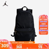 NIKE JORDAN 耐克AJ双肩背包大学生书包电脑包金色LOGO大容量书包 正黑色 8/20(44x29x15cm)