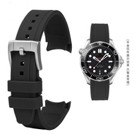 20mm 22mm Silicone Bracelet Men Watch Accessories Rubber Watchband Replace for Citizen for Seiko for Water Ghost waterproof rubber Arc end strap