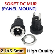 HQ DC Socket Nut 2.1x5.5mm Panel Mount Female Power Socket Plug In Jack BA-39D