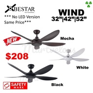 BESTAR Wind Ceiling Fan DC Motor, 32/42/52inches Remote, LED / Non LED
