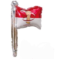 MERAH August 17 Flag Balloons with full body Stem Motif 10 Pcs / August 17 Balloons / Indonesian Ind
