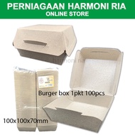 Clip On Paper Burger Box, Burger Box ( 100pcs± ) - Paper Food Box - Kertas Kotak Burger