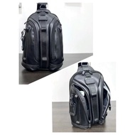 Tum Alpha Bravo night 2 in 1 multi purpose backpack Slingbag full leather --- tumi
