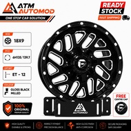 ATM Sport Rim 18 FUEL TRITON Wheels 4x4 18x9 6H139.7 ET12 GLOSS BLACK MILLED