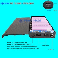 Box 7 Cell Sạc Dự Phòng Ra 9V/12V sử dụng cho thiết bị 12V (chưa pin)