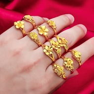 2026 New Style 999 France Vietnam Sand Gold Fake Plated Pure Gold Jewelry Men Women 18K Ring Ancient
