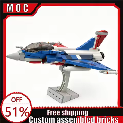 866 Parts Rafale Solo Display Military Fighter Jet Model Building Blocks Assembly Toys Educational D