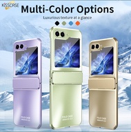 KISSCASE เคสโทรศัพท์ชุบโลหะด้วยไฟฟ้าสำหรับ Samsung Z Flip5 Flip3 Flip4เคลือบป้องกันการน็อคสำหรับ Samsung Galaxy พลิก5พลิก4พลิก3 5G เคส