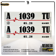 Plat Nomor Mobil Putih / Plat Nomor Mobil Variasi Akrilik / Plat Nomor Mobil Font Baru / Plat Nomor 